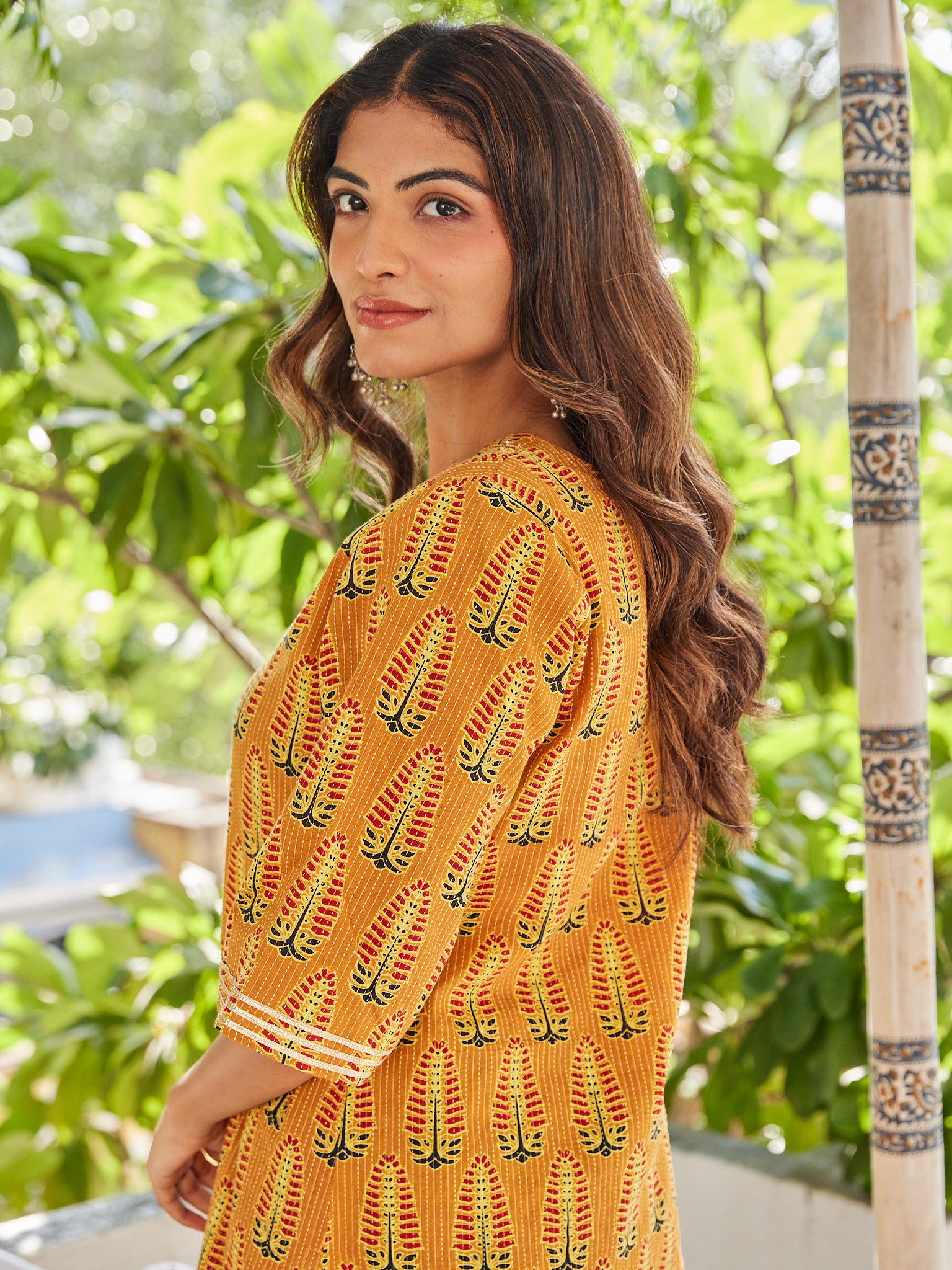 Cotton Cranberries Block Print Long Kurti