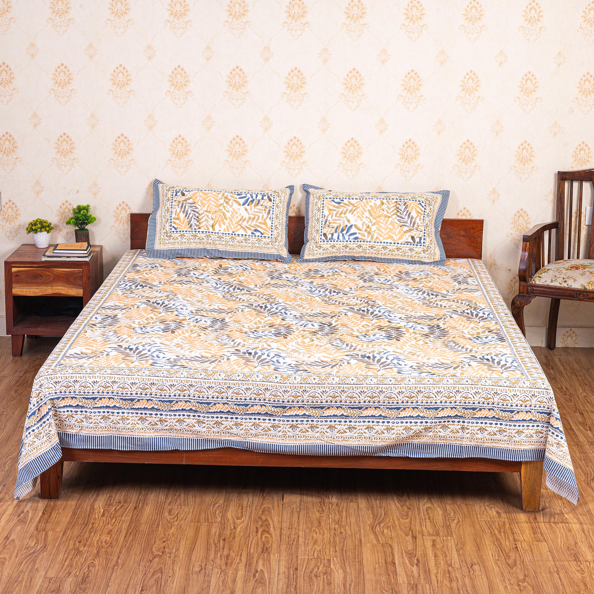 Cotton Queen Size Bedsheet - Autumn Charm