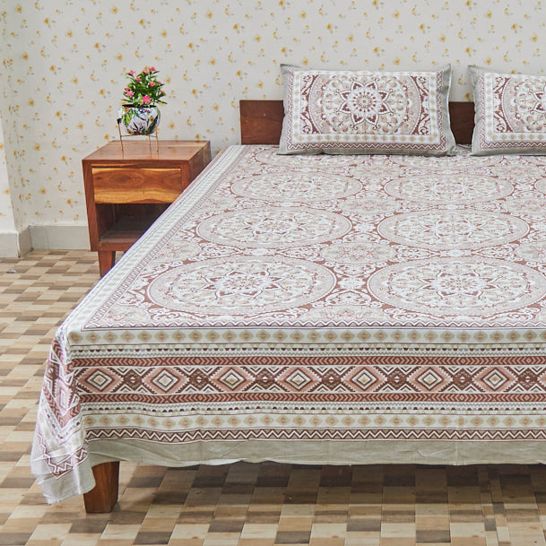 Cotton Flower Bel Print turkish Rose Queen Size Bedsheet