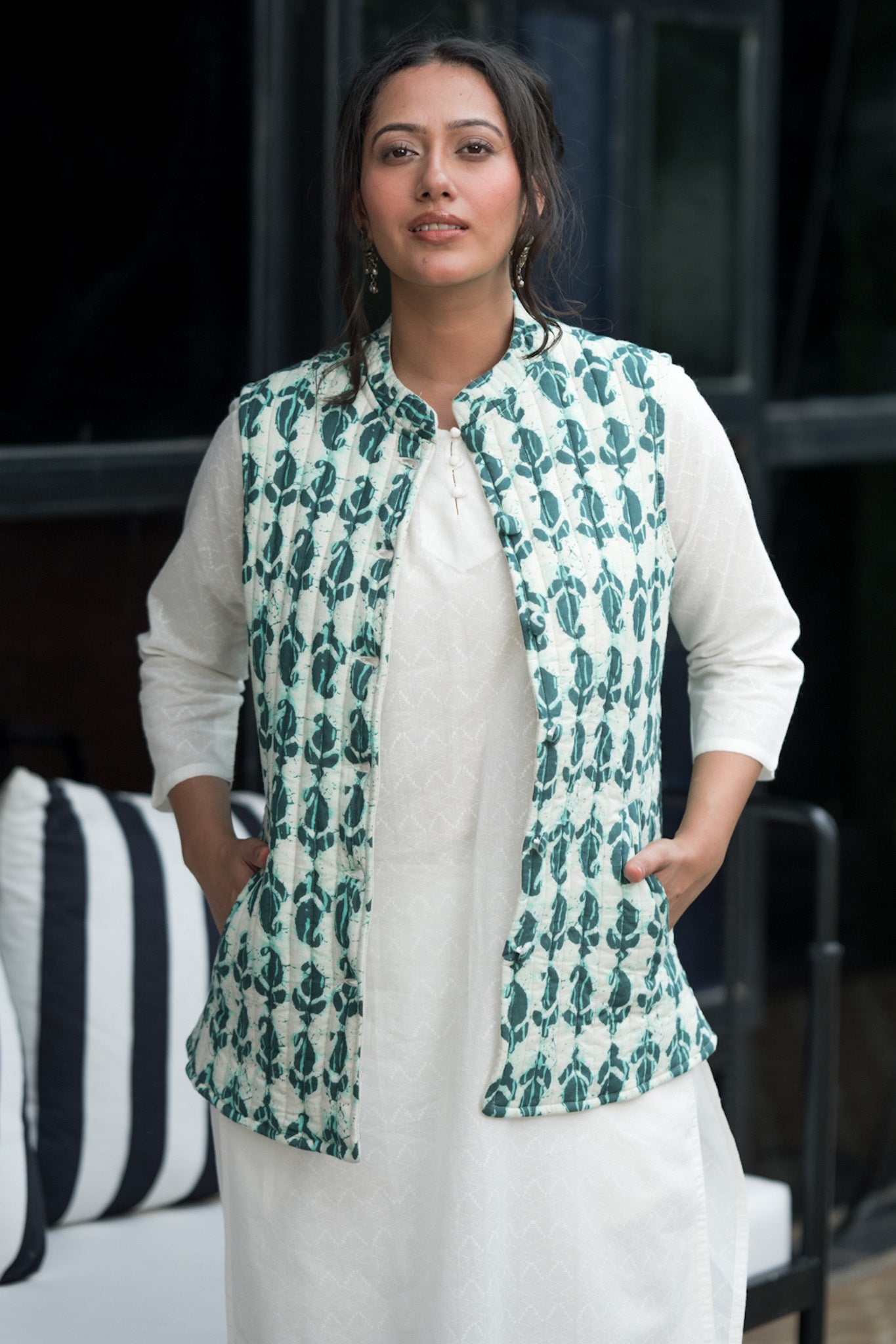 Half sleeve kurta with jacket best sale